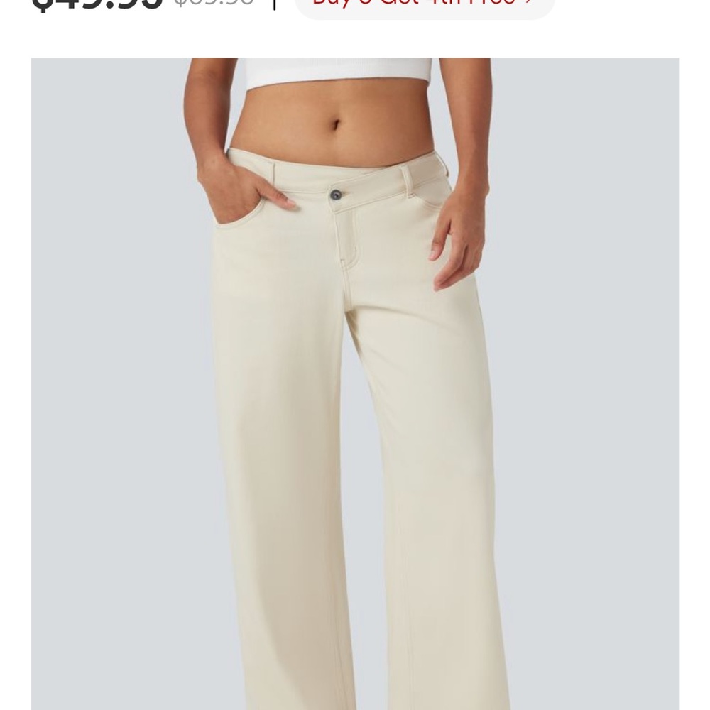 HALARA NWT Cream Wide-Leg Pants